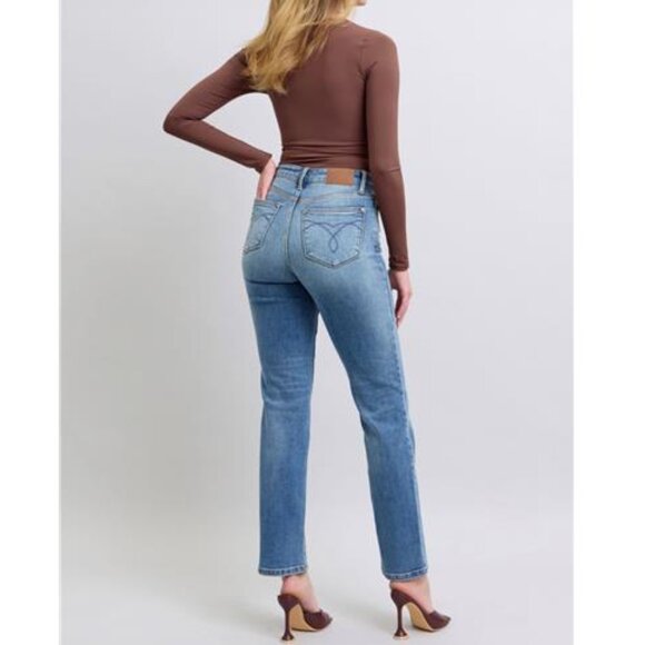 NWT 🔥 Judy Blue THERMAL Straight Jeans, Cozy Warm, Stretchy Winter Jeans - Picture 6 of 10